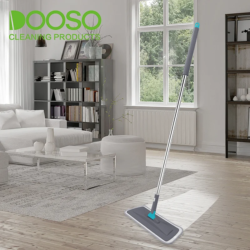 Super Microfiber  Floor Cleaning Flat Mop with 3 sections Stainless steel pole
