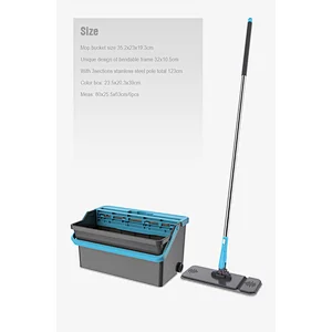 New design flat mop with squeeze bucket for floor cleaning