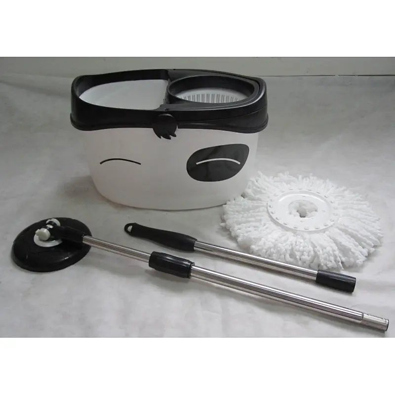 360 Spinning Mop Bucket Floor Cleaning System with 2 Microfiber Replacement Head Refills