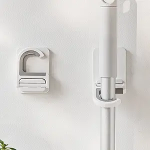 Powerful and seamless  Wall Hook Mop and Broom Organizer Home Storage Rack