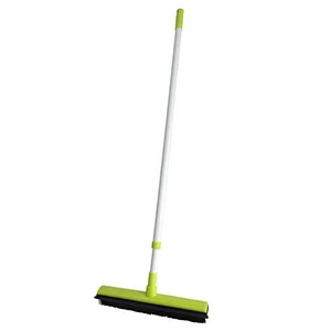 Soft Bristle Rubber Broom and Squeegee