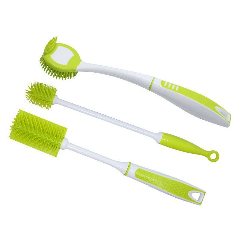 TPR Bottle brush Antibacterial Long Handle Dish Cup Bottle Non-Stick Pot Pan Dish