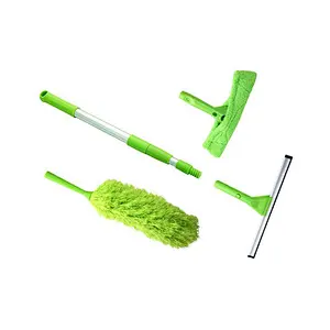 Double used Window Squeegee and Cleaning Duster Kit