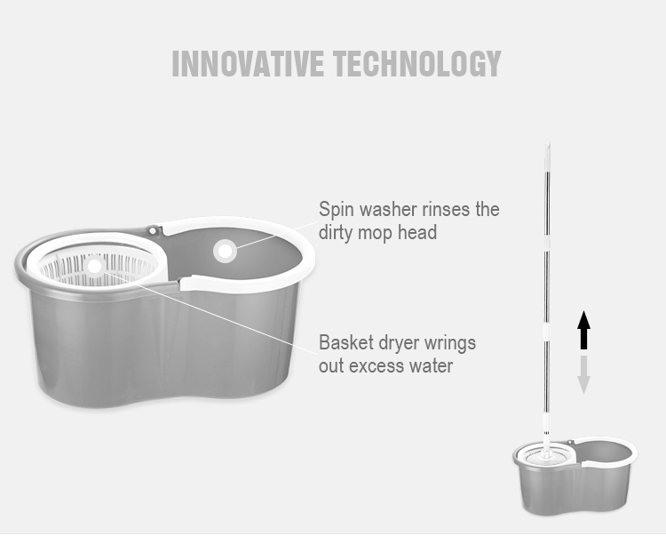 High quality easy magic wet and dry floor spin mop 360 with bucket