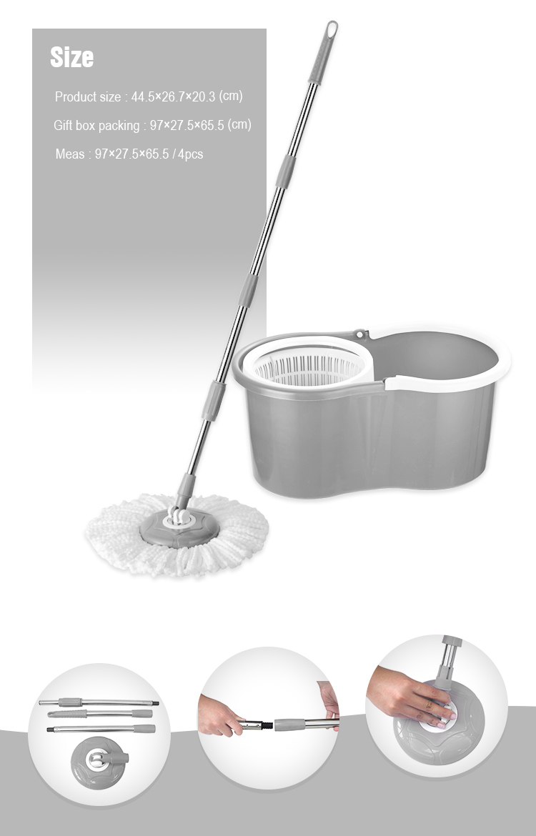 High quality easy magic wet and dry floor spin mop 360 with bucket
