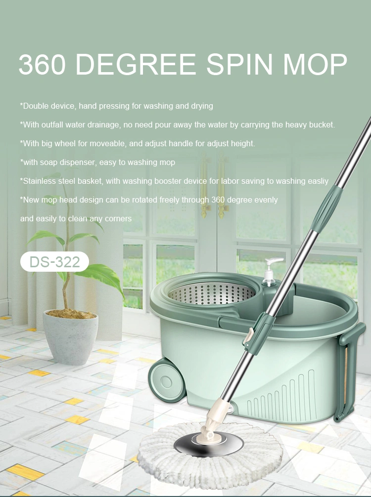 high quality easy magic 360 microfiber spin mop bucket set
