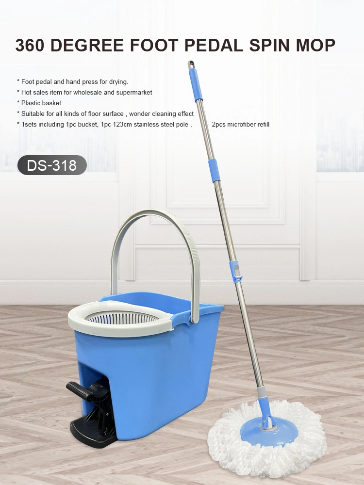 360 degree foot pedal magic spin mop microfiber cleaning  spin mop bucket