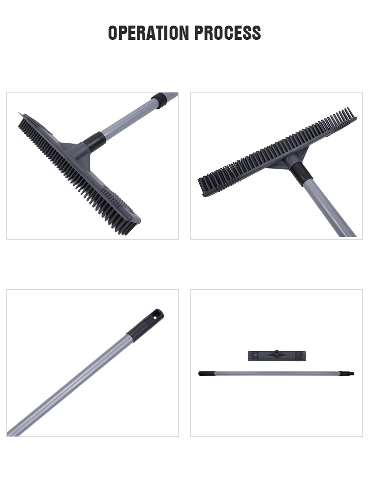 TPR rubber broom telescopic lazy broom with rubber seal for squeegee