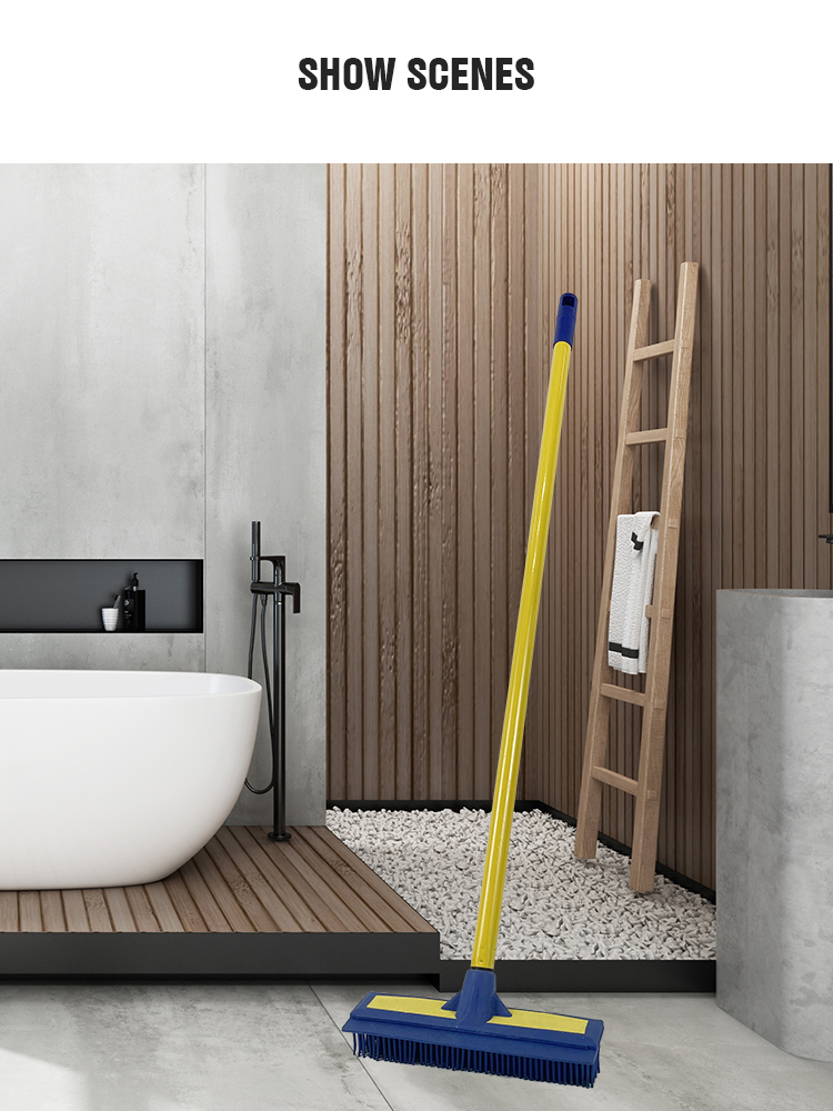 rubber broom with Squeegee Straight pole magic broom for Hair oily cleaning