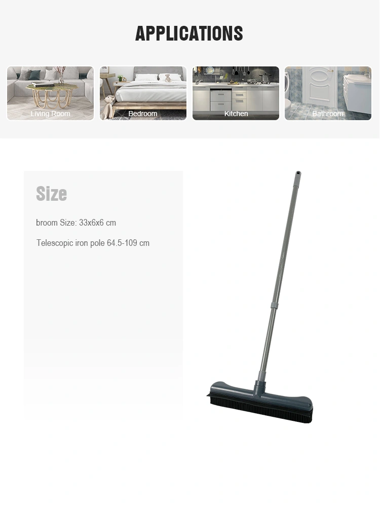 rubber broom with Squeegee  for Hair Paper oily cleaning