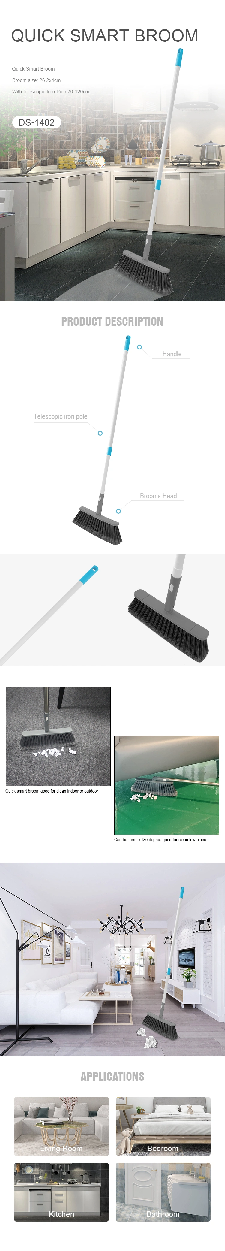 TPR rubber Broom with squeege for floor cleaning
