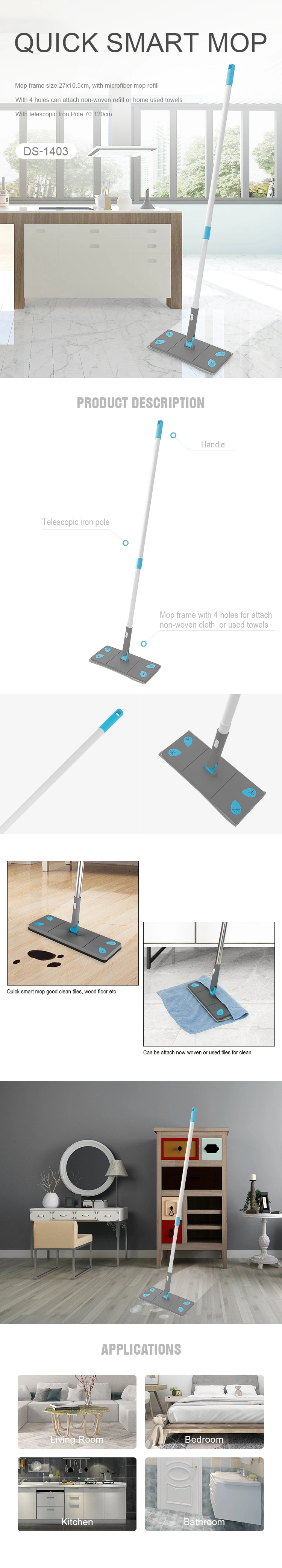 Household magic microfiber flat mop floor cleaning