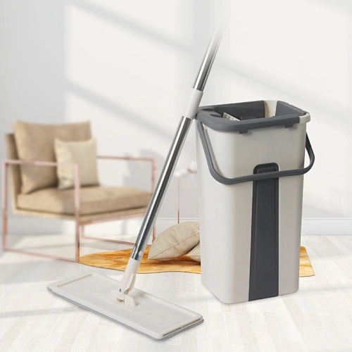 Autoclean Flat Mop Wet And Dry Separate Squeege Mop Hand Free Wash Mop And Bucket