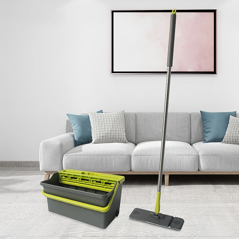 New Design Magic Mop And Bucket Squeege Dry And Wet Seperate Mop flat mop bucket