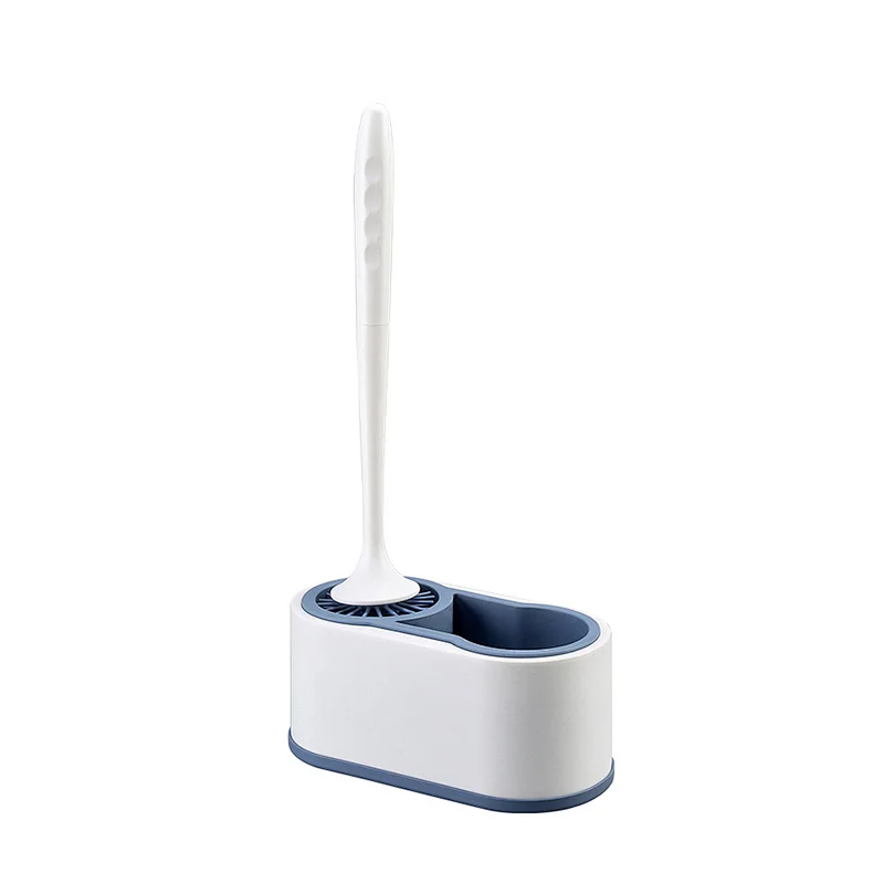 TPR & Antibacterial Bristles Bathroom Cleaning toilet Brush Kit-White