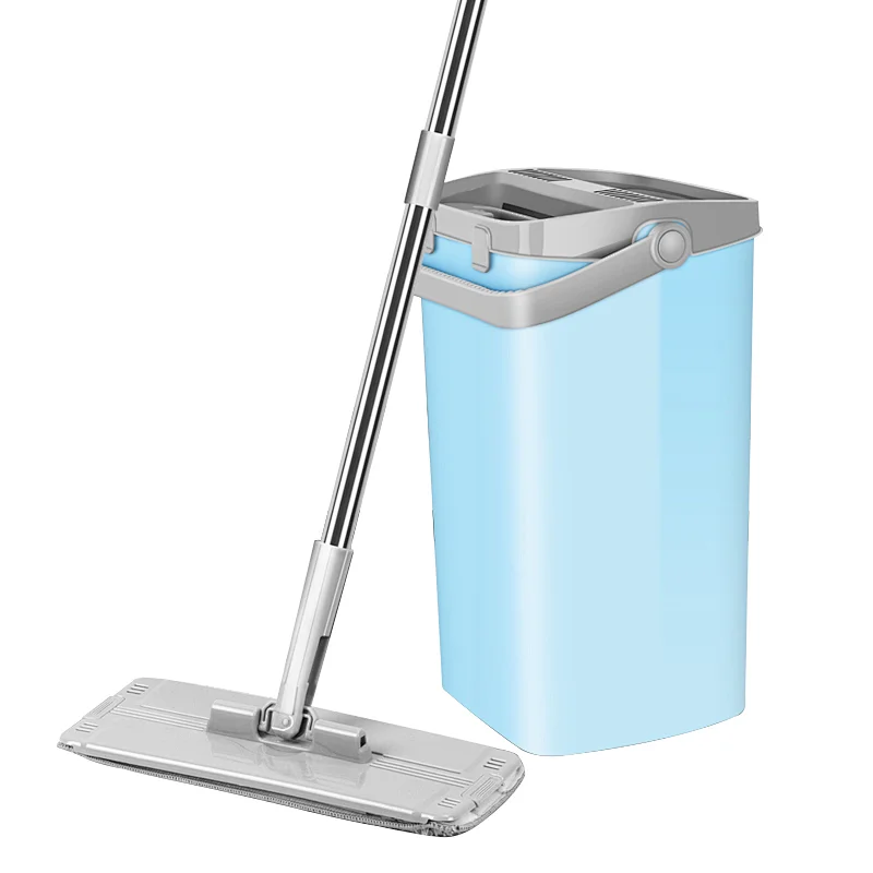 flat squeeze mop and bucket hand-free