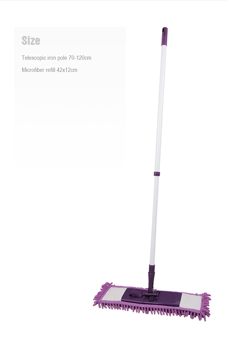 household Easy floor Clean magic Step Button Frame Chenille  Flat Mop