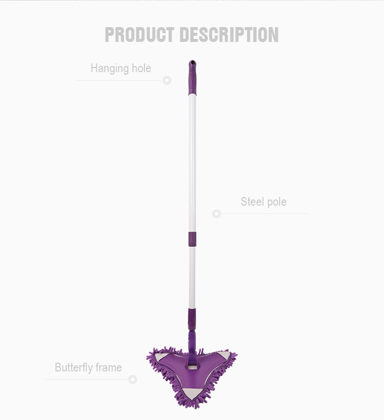 Wholesale High Quality Magic Triangle Microfiber Flat Mop for Home Floor Cleaning