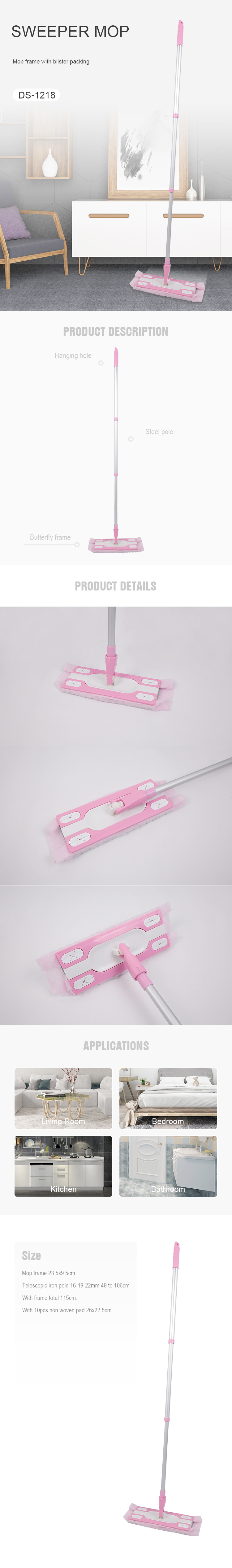 Sweeper Mop Disposable Cloth Mop, Long Handle, Can Wipe High Windows, Wooden Floors, Tile Floors