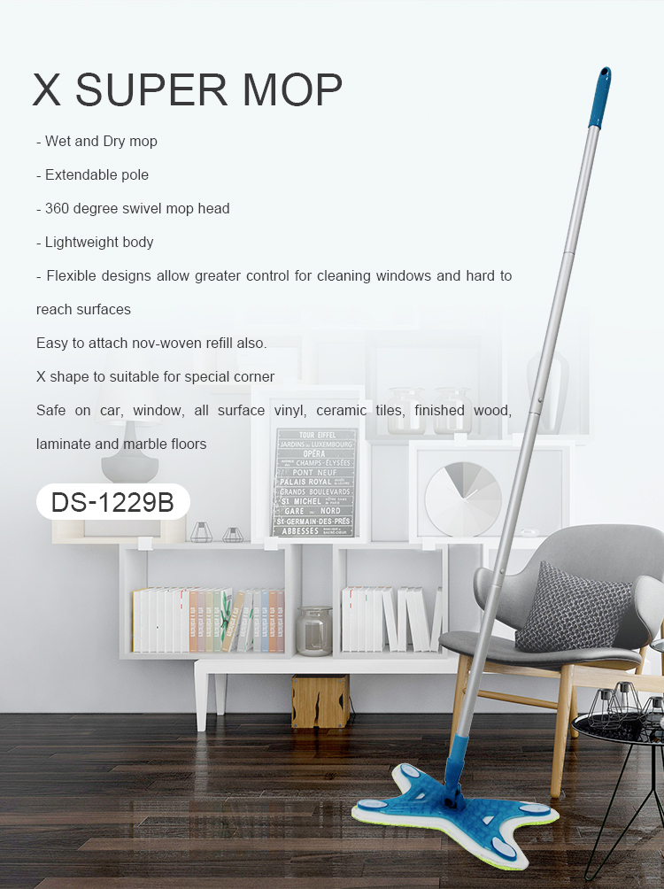 X-Type Microfiber Floor Mop, Hand Free Washing Flat Mop for Home Kitchen Hardwood Laminate Wood Ceramic Tiles Floor Cleaning