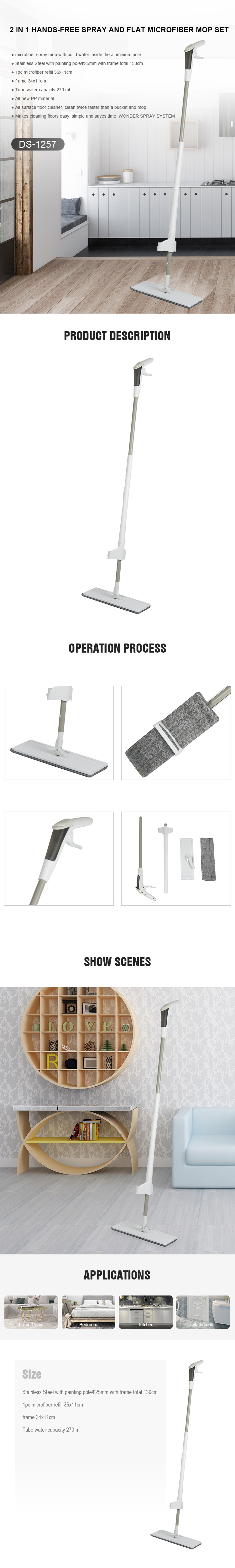 High quality microfiber flat mop  squeeze magic cleaning mop with spray
