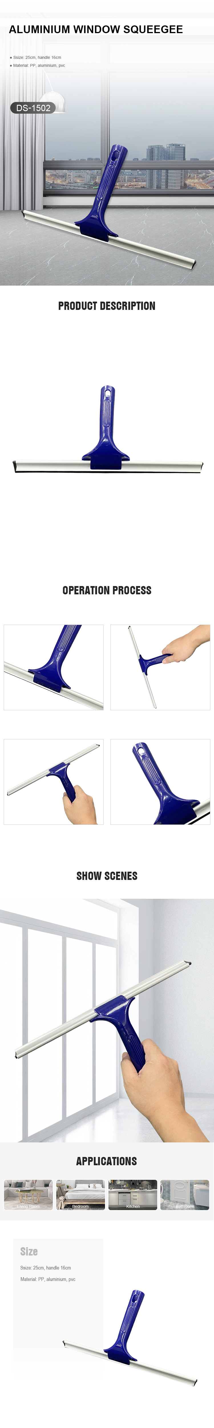 Home Car Window Glass Mirror Cleaning Squeegee, Aluminum Cleaning Squeegee