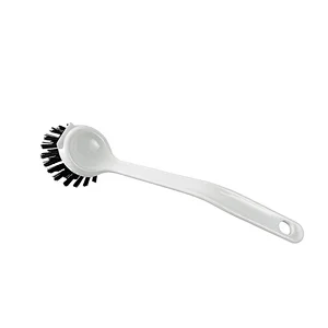 Dish Brush with Square Head Built-in Scraper, Kitchen Scrub Brush Cleaner for Pans, Pots, Sink Cleaning