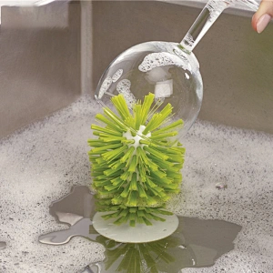 Water Bottle Cleaning Brush Glass Cup Washer with Suction Base Bristle Brush for Red Wine Glass Kitchen Sink Home Tools