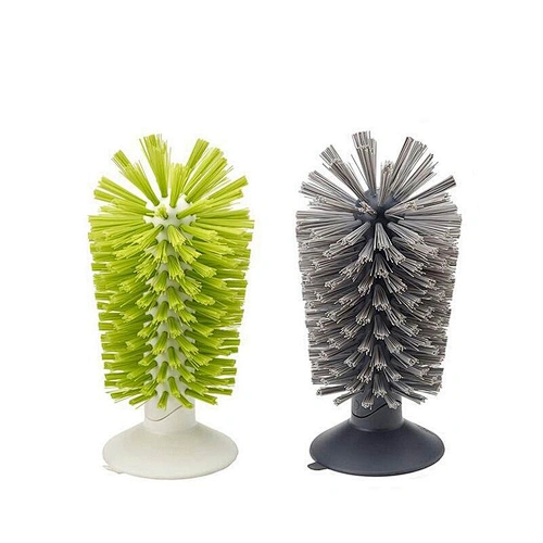 Water Bottle Cleaning Brush Glass Cup Washer with Suction Base Bristle Brush for Red Wine Glass Kitchen Sink Home Tools