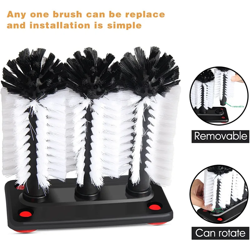 2022 Best Selling Product Cleaning Brush Glass Cup Washer Brush Cleaner - 3 Brushes Per Base
