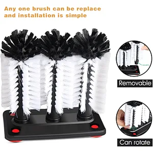 2022 Best Selling Product Cleaning Brush Glass Cup Washer Brush Cleaner - 3 Brushes Per Base