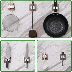 Mop Broom Holder, Wall Mounted Broom Clip Mop Grippers, Self-Adhesive No Drilling Mop Broom Racks, Super Anti-Slip Utility Hooks