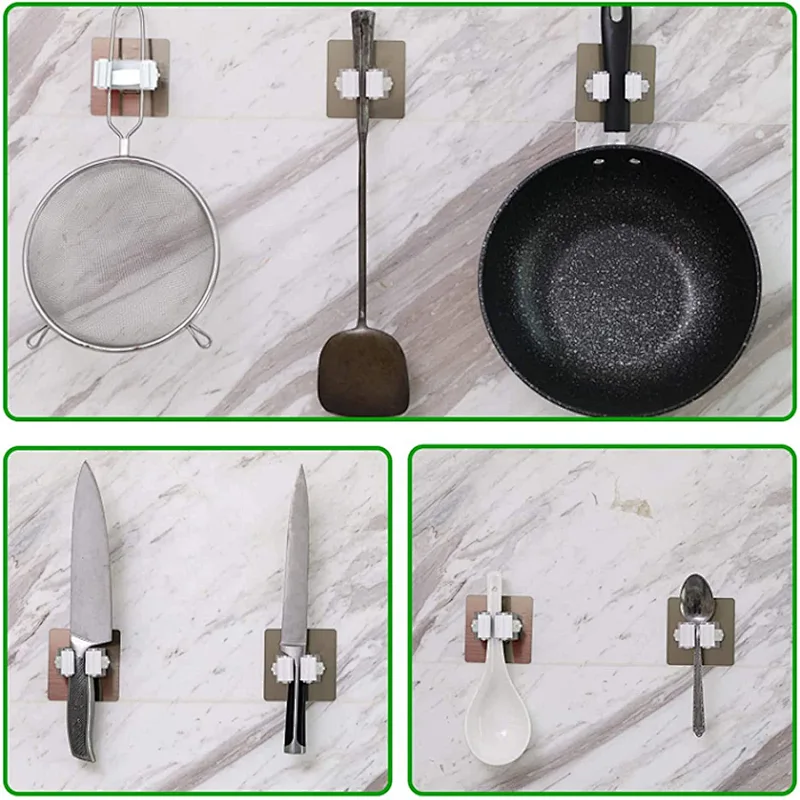 Mop Broom Holder, Wall Mounted Broom Clip Mop Grippers, Self-Adhesive No Drilling Mop Broom Racks, Super Anti-Slip Utility Hooks