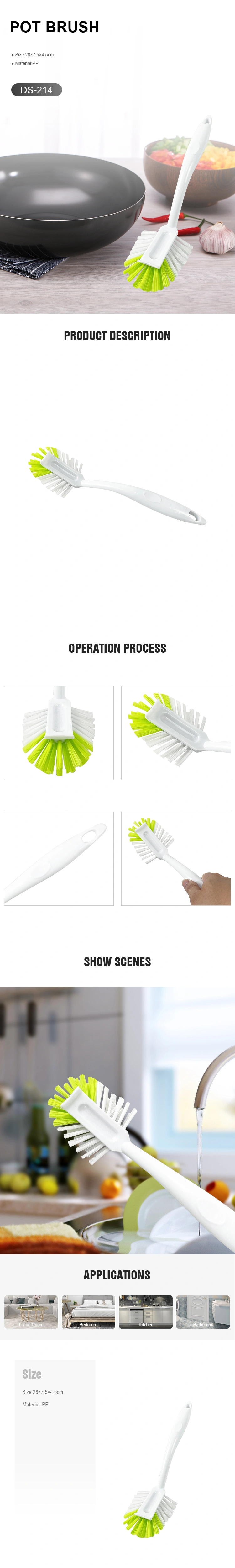 Household Cleaning Product Long Handle Plastic Brush Bottle Cleaning Bottle Wash Tools
