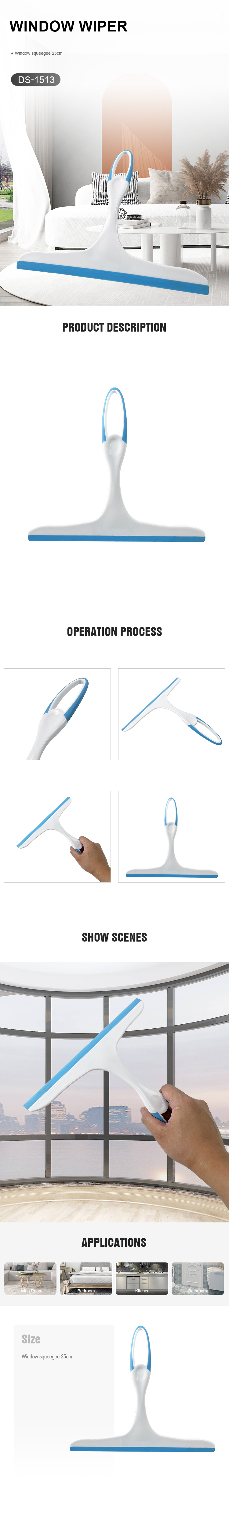 Shower and Window Squeegee for Shower, Window and Car Glass, Multifunctional Glass Silicone Rubber Blade Scraping Window Squeege