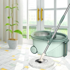 High quality Easy take 360 degree  wet and dry microfibre spin magic mop bucket set with  wheels