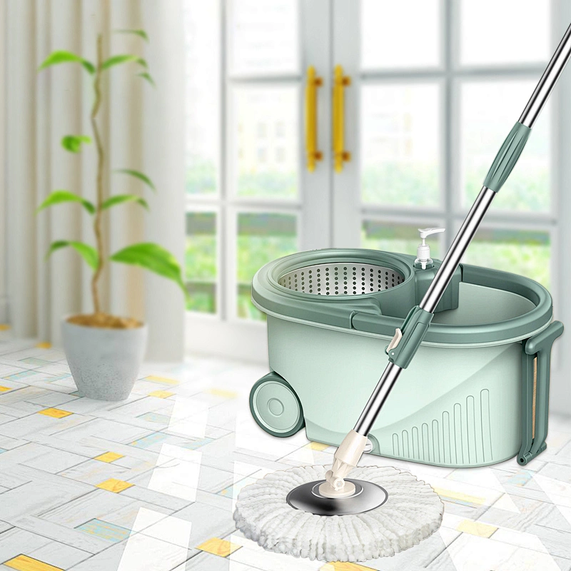 High quality Easy take 360 degree  wet and dry microfibre spin magic mop bucket set with  wheels