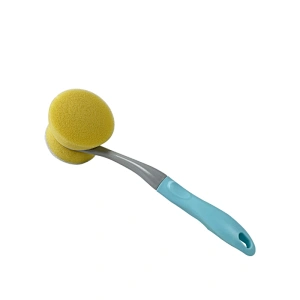 Long Handle Plastic Dish Cleaning Brush with Double-Faced Sponge