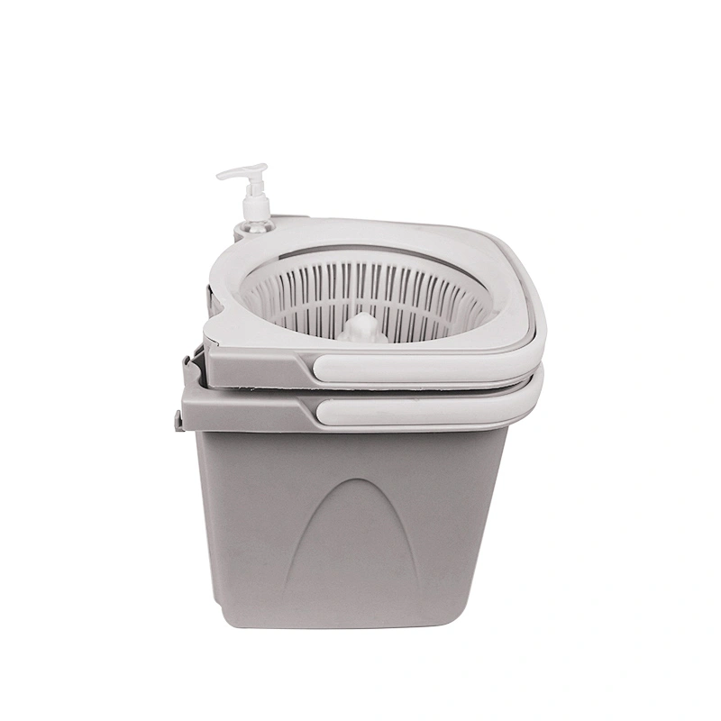 saving place detachable double bucket foldable mop with with soap dispenser and water drainage