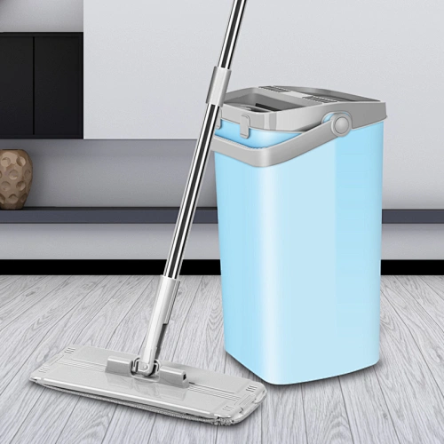 Hot sales household item healthy microfiber mop free hand washing flat squeeze mop and bucket set for floor cleaning