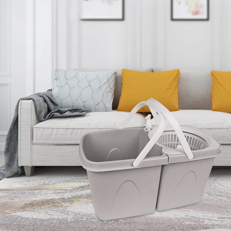saving place detachable double bucket foldable mop with with soap dispenser and water drainage