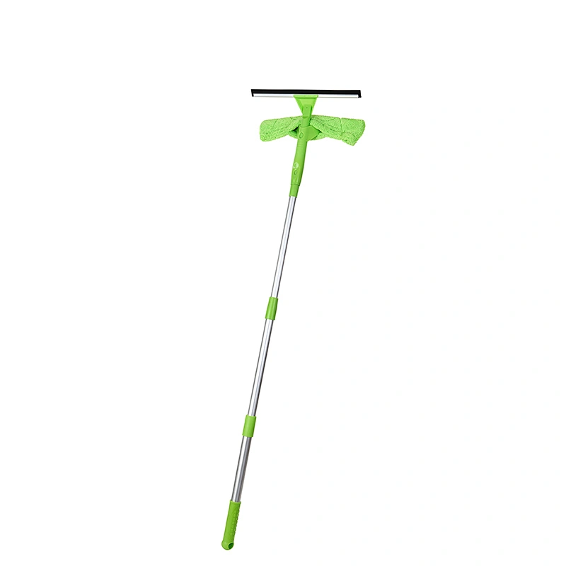 Extendable Handle Outdoor Indoor Windows Window Cleaner Squeegee with Microfiber Duster
