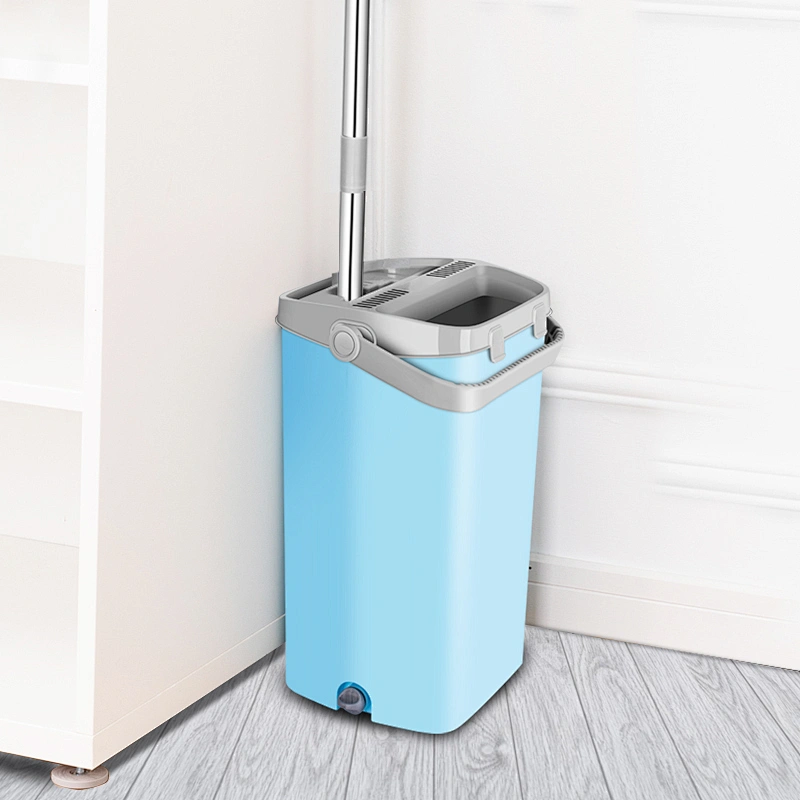 Hot sales household item healthy microfiber mop free hand washing flat squeeze mop and bucket set for floor cleaning