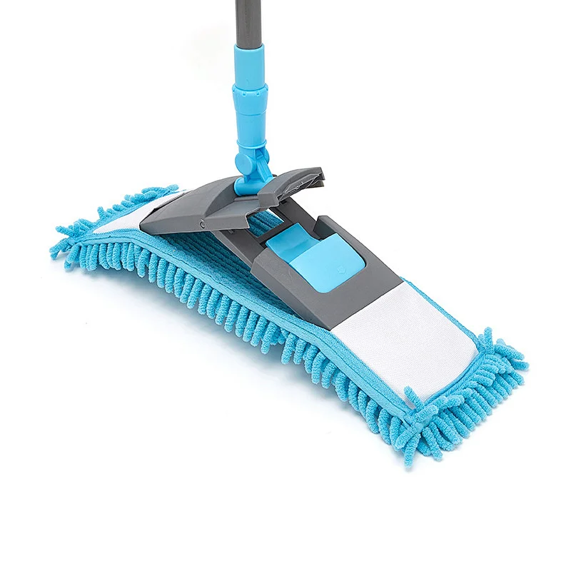 Environmentally friendly washable floor cleaning mop Chenille lazy flat mop with retractable handle