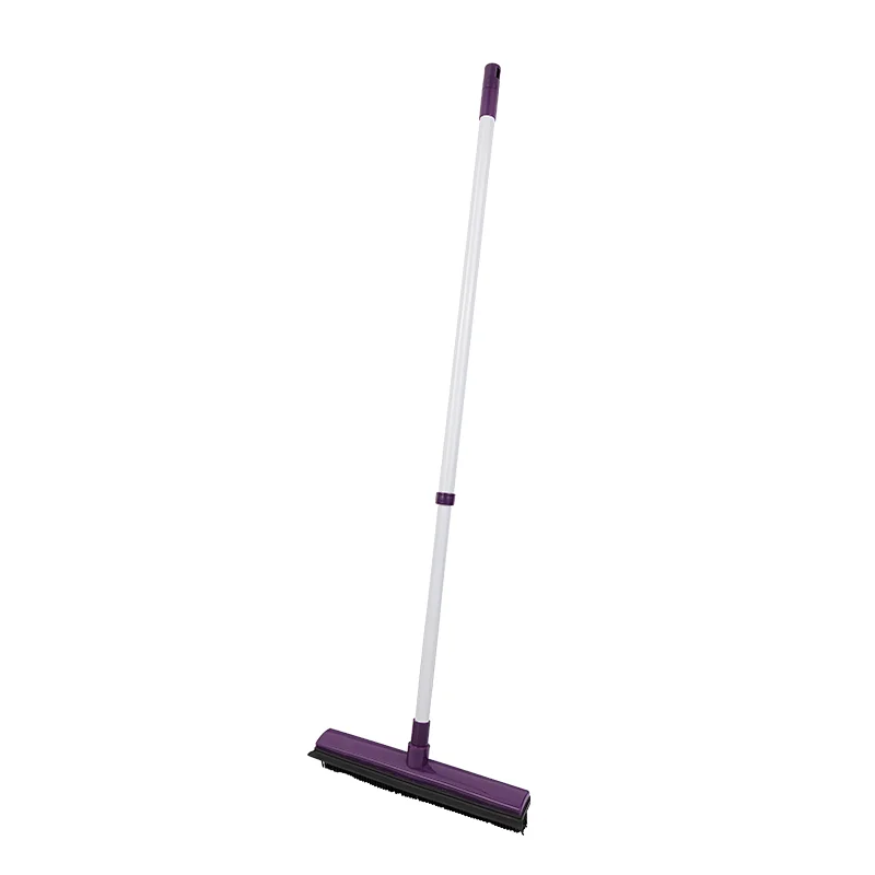 Hot sales multi-use Cleaning Floor Push rubber broom with Squeegee telescopic handle broom
