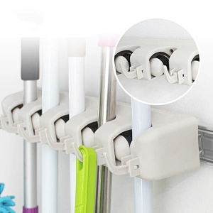Magic Mop Broom Holder Wall Mount with slide Garden Kitchen Tool Organizer Wall Hanger for Home Goods