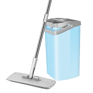 Hot sales household item healthy microfiber mop free hand washing flat squeeze mop and bucket set for floor cleaning