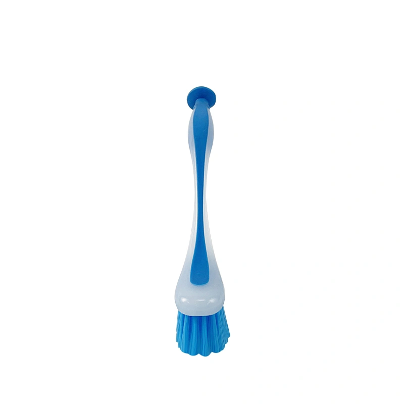 Dish Brush with Long Handle Built-in Scraper, Scrubbing Brush for Pans, Pots, Kitchen Sink Cleaning