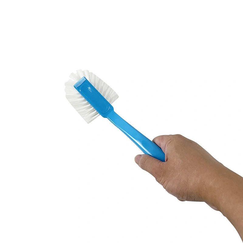 Kitchen Scrub Brush Sink Bathroom Brushes with Scraper Tip Comfortable Grip Bristles for Pot Pan Dishes Cleaning