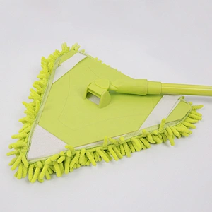 Wall Cleaning Mop Triangle Flat Mop Wall Cleaner with Long Handle Chenille Dust Mop Wall Washer Mop Ceiling Mop